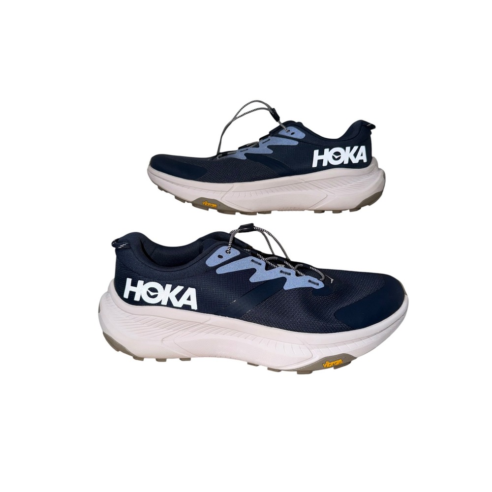 HOKA Transport Mens 10 D Varsity Navy White Vibram Cordura Quick Lace 1123153